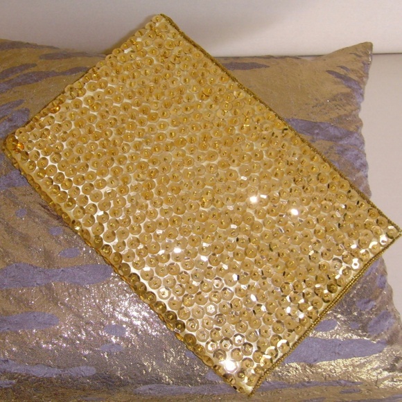 Gold-Tone Sequined Evening Bag - Picture 2 of 7